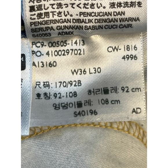 Levi’s 505 Jeans 36x30 Blue High Rise Straight Leg Regular Fit - Picture 7 of 8